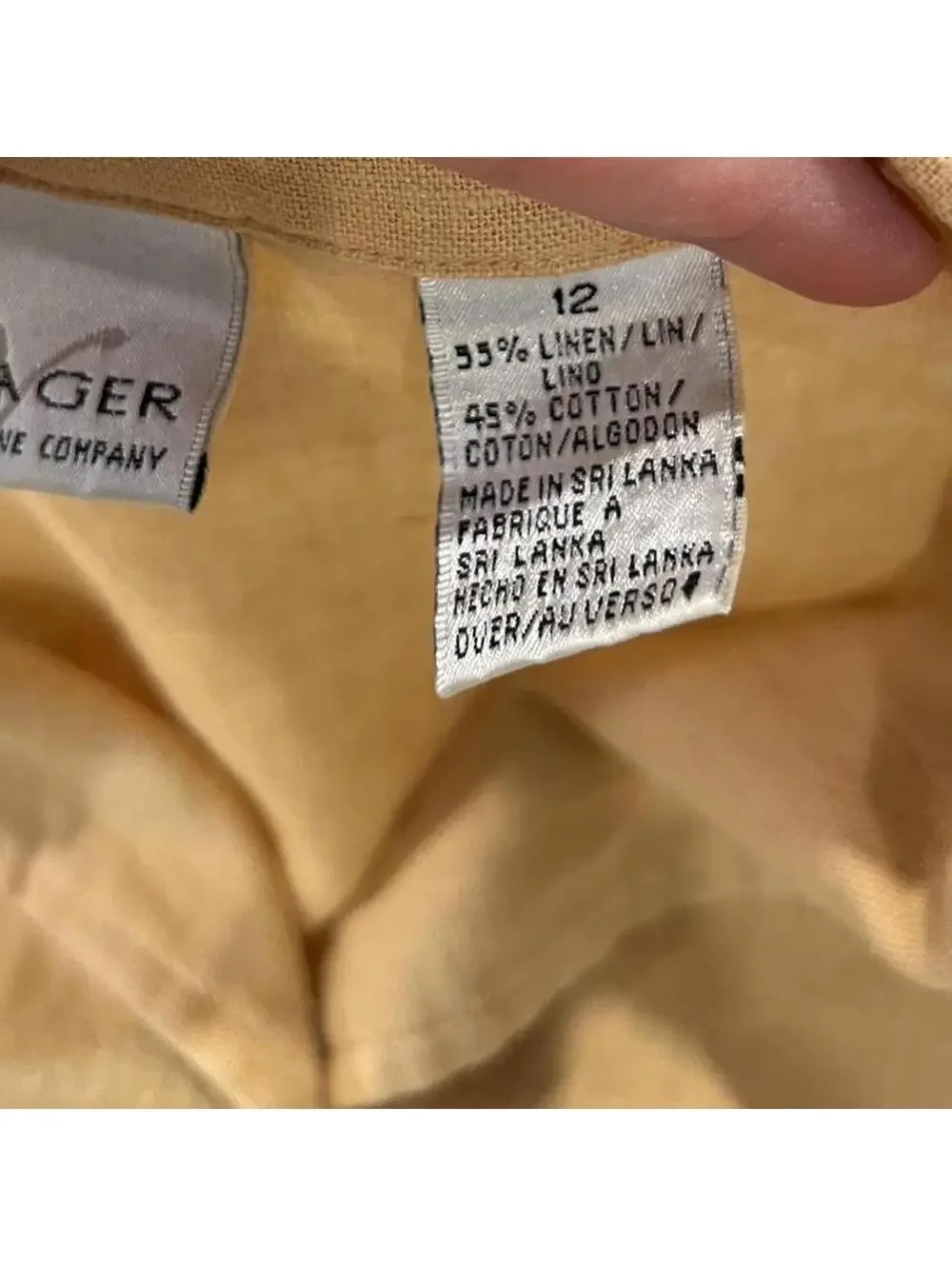 Vintage Butter Yellow Linen Blend Minimal Jacket - Picture 4 of 8